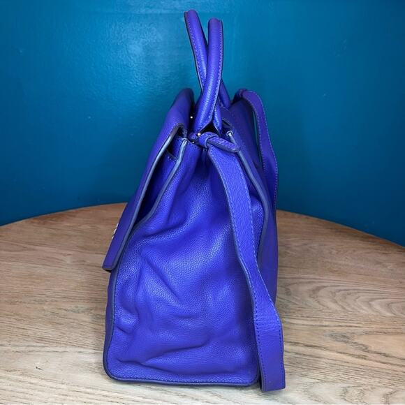 Givenchy Obsedia Medium Flap Pebbled Calfskin Satchel Purse Bag Concord Purple - Picture 5 of 15